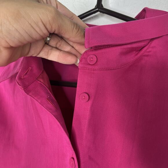 Chico's Hot Pink Blouse Bell Sleeve Size US 12, Formal, Cocktail, Business, Fall - Picture 6 of 9